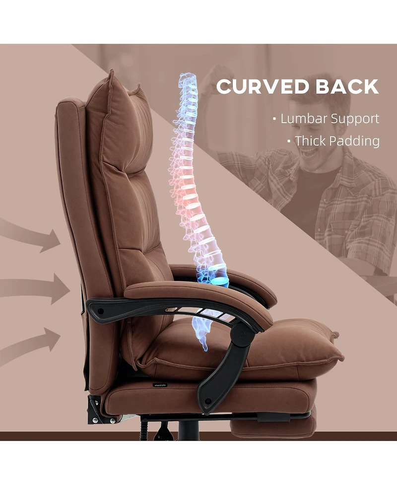 Vinsetto Microfiber Office Chair with Massage, Heat, Footrest