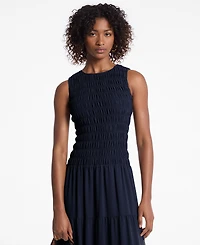 Michael Kors Women's Smocked Scoop Neck Fit & Flare Dress