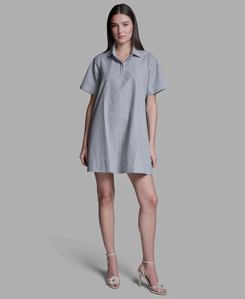 Bcbg Women's Collared Neck Short-Sleeve Babydoll Mini Dress