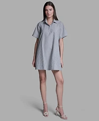 Bcbg Women's Collared Neck Short-Sleeve Babydoll Mini Dress