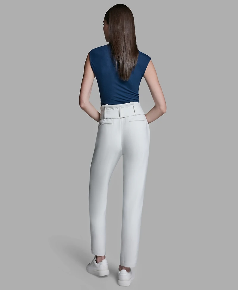 Bcbg Women's High-Rise Tie Detail Straigh-Leg Pants