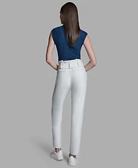 Bcbg Women's High-Rise Tie Detail Straigh-Leg Pants