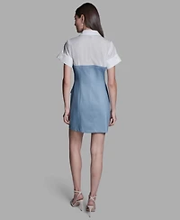 Bcbg Women's Collared Neck Short-Sleeve Mini Dress