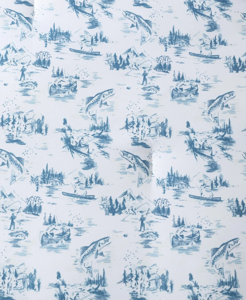 Eddie Bauer Fish Town Toile Reversible 3-Pc. Comforter Set, Full/Queen