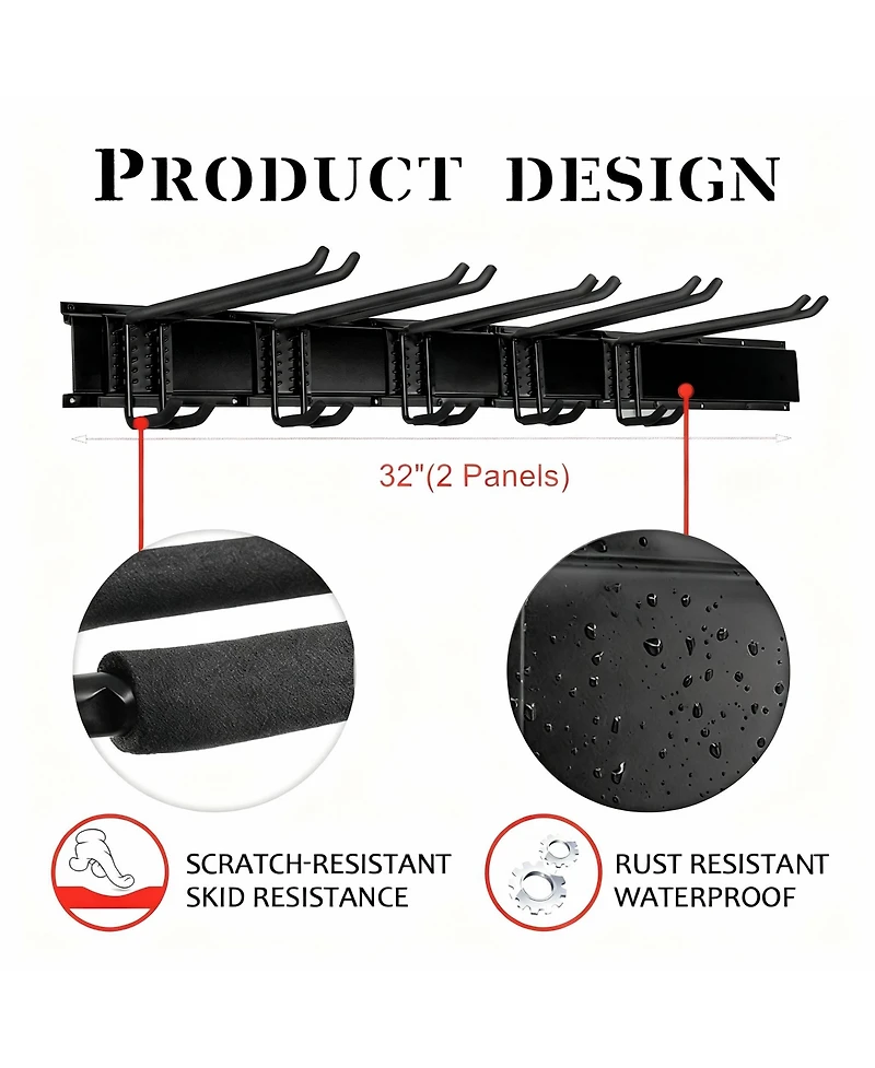 Yigii Heavy-Duty Ski Rack for 10 Pairs, Multi-Use, Easy Install