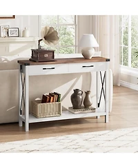 gaomon Console Table with 2 Drawers, Farmhouse Sofa Table with Storage Shelf, Accent Wood Entryway Table for Living Room, Hallway