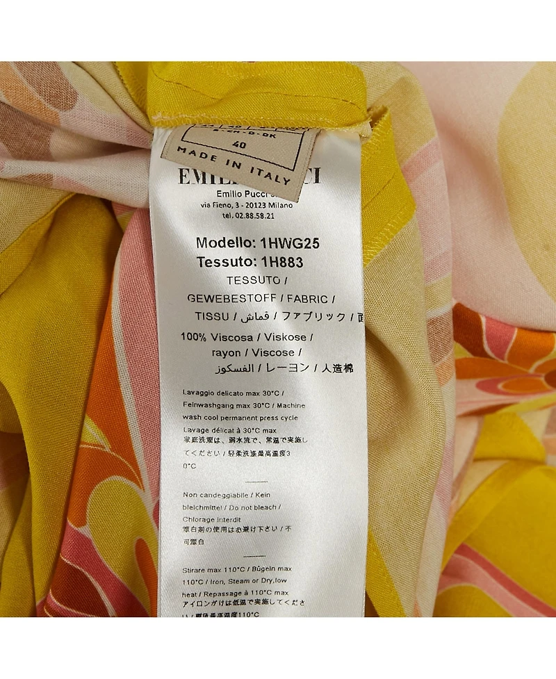 Pre-Owned Emilio Pucci Women's Printed Crepe Loose Fit Blouse