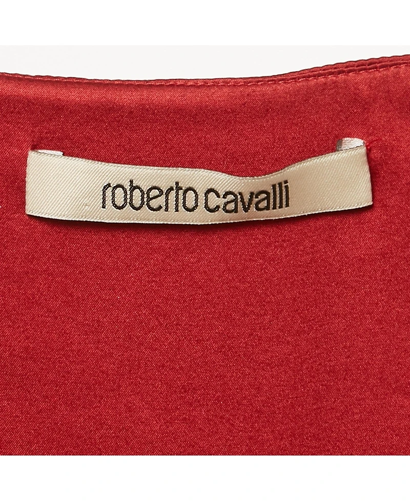 Pre-Owned Roberto Cavalli Women's Satin Silk Ruched Mini Dress