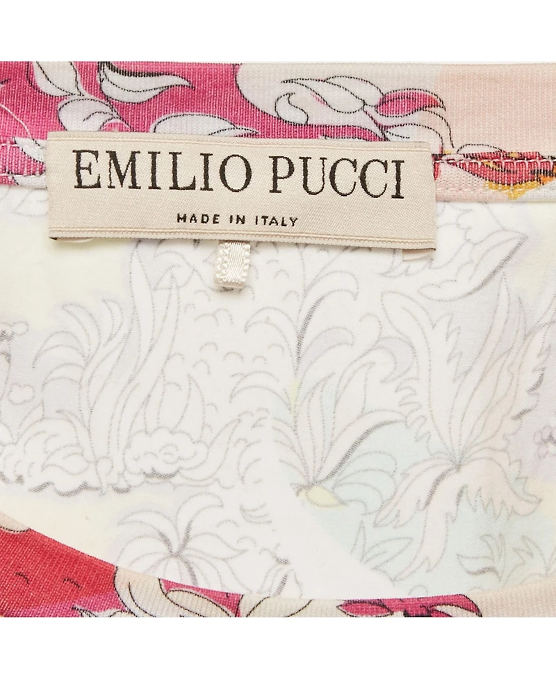 Pre-Owned Emilio Pucci Women's Floral Print Cotton Flounce Mini Dress