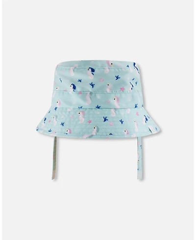 Deux par Deux Baby Girls Beach Hat Seahorse Print