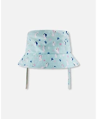 Deux par Deux Baby Girls Beach Hat Seahorse Print