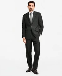 Michael Kors Mens Classic Fit Wool Blend Stretch Plaid Suit Separates