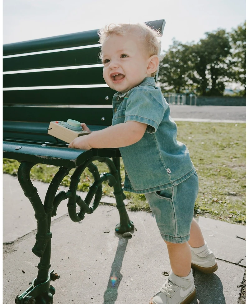 Deux par Baby Boys Chambray Top and Short Set