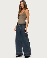 Edikted Women's Nea Pocket Low Rise Baggy Jeans