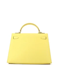 Pre-Owned HERMES Kelly 32 Handbag Yellow Epsom with Palladium Hardware