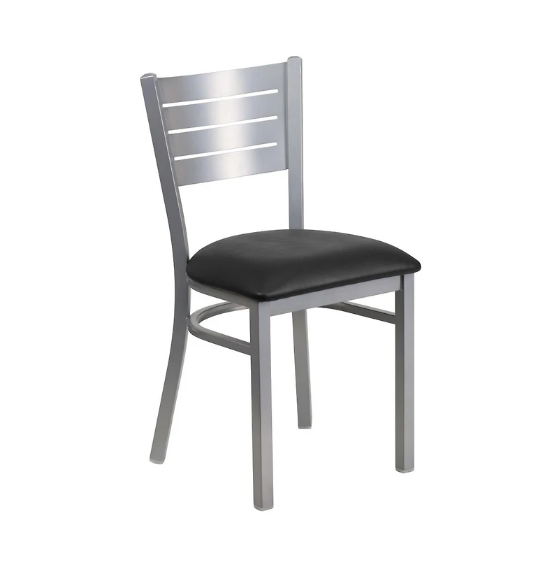 Emma+Oliver Slat Metal Restaurant Dining Chair