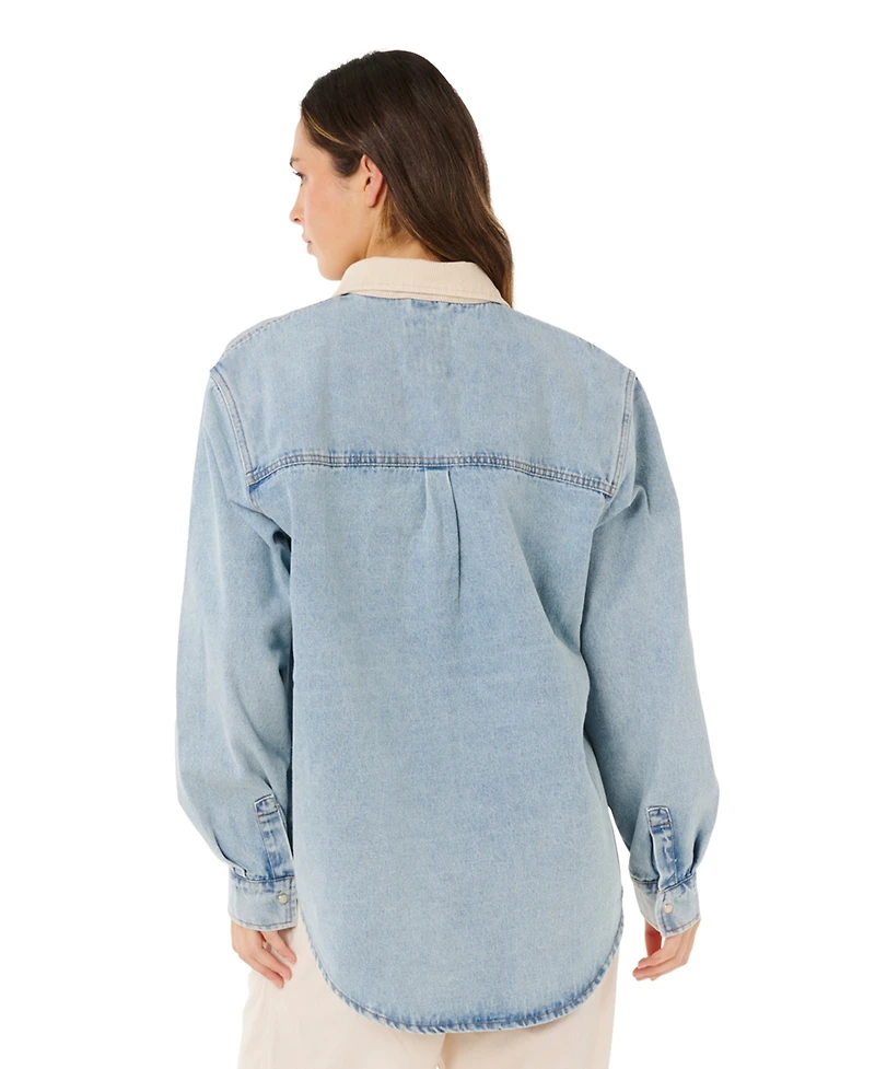 Rip Curl Women's Surf Side Relaxed Collared Denim Jacket