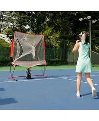 Furlihong Portable Baseball and Tennis Ball Recycling System Net 6 x 7ft with Fiberglass Frame and Carrying Bag for Continuous Training Loop Net Only