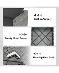 Gymax Set of 3 Patio Sectional Sofa Pe Rattan Modular Couch Furniture w/Cushions