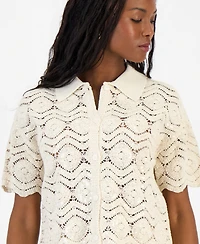 And Now This Women's Cotton Crochet Camp Shirt, Macy's Exclusive