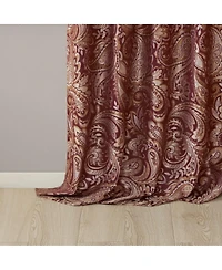 Laoties Jacquard Faux Silk Curtain Panel Pair, Light Filtering Window Curtains, 50" W x 95" L, Set of 2
