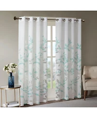 Laoties Printed Grommet Window Curtain Panel, 50" W x 84" H, Lightweight Semi-Sheer, Single Panel