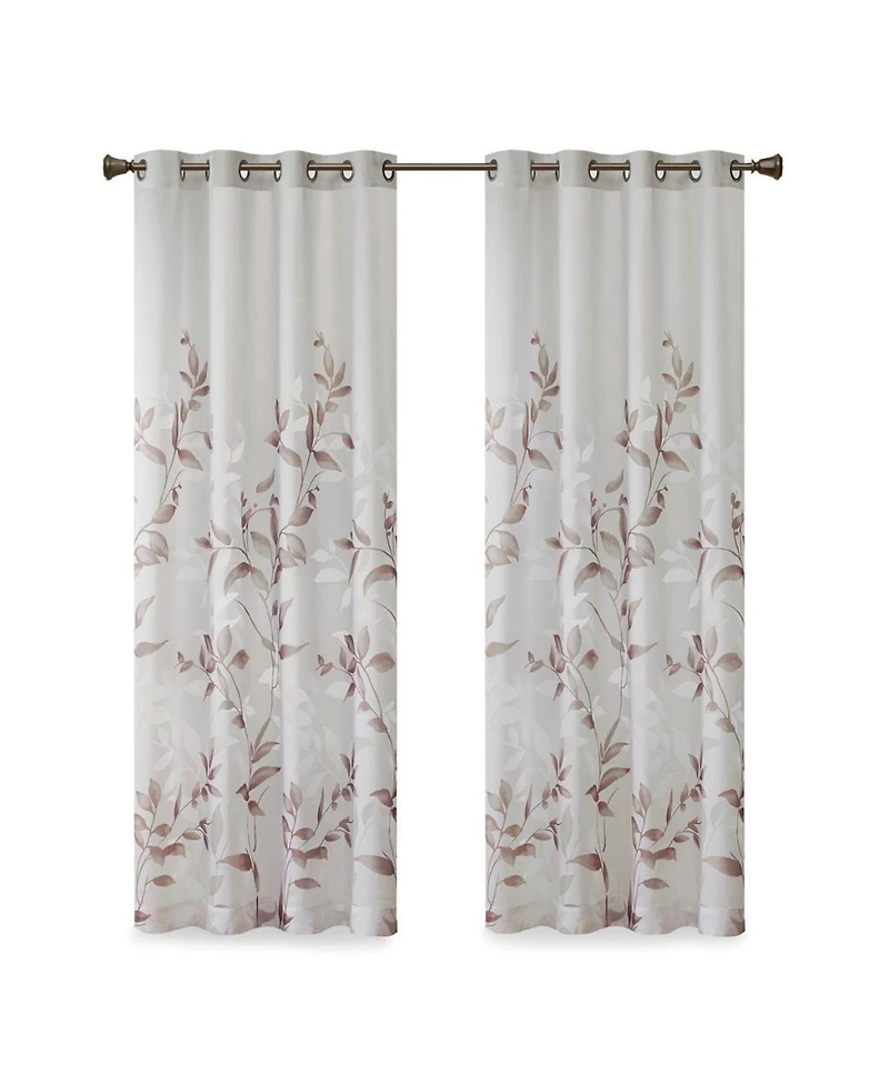 Laoties Printed Grommet Window Curtain Panel, 50" W x 84" H, Lightweight Semi-Sheer, Single Panel