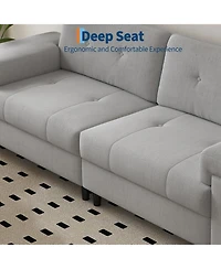 gaomon 3 Seater Couch for Living Room, 85" Modern Chenille Cloud Sofa with Adjustable Armrest & Removable Backrest, Comfy Deep Seat Couches