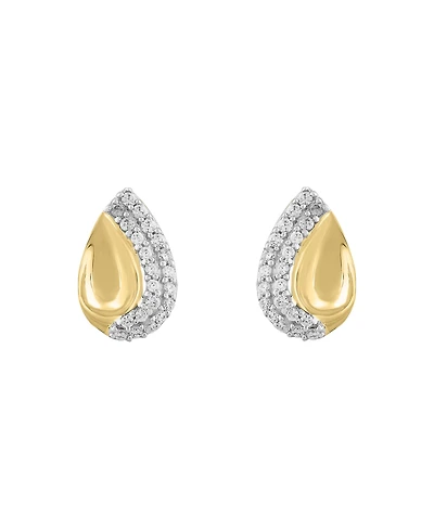 Macy's Diamond Earrings (1/10 ct. t.w.) in 10k Yellow Gold Over White Rhodium