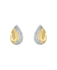 Macy's Diamond Earrings (1/10 ct. t.w.) in 10k Yellow Gold Over White Rhodium