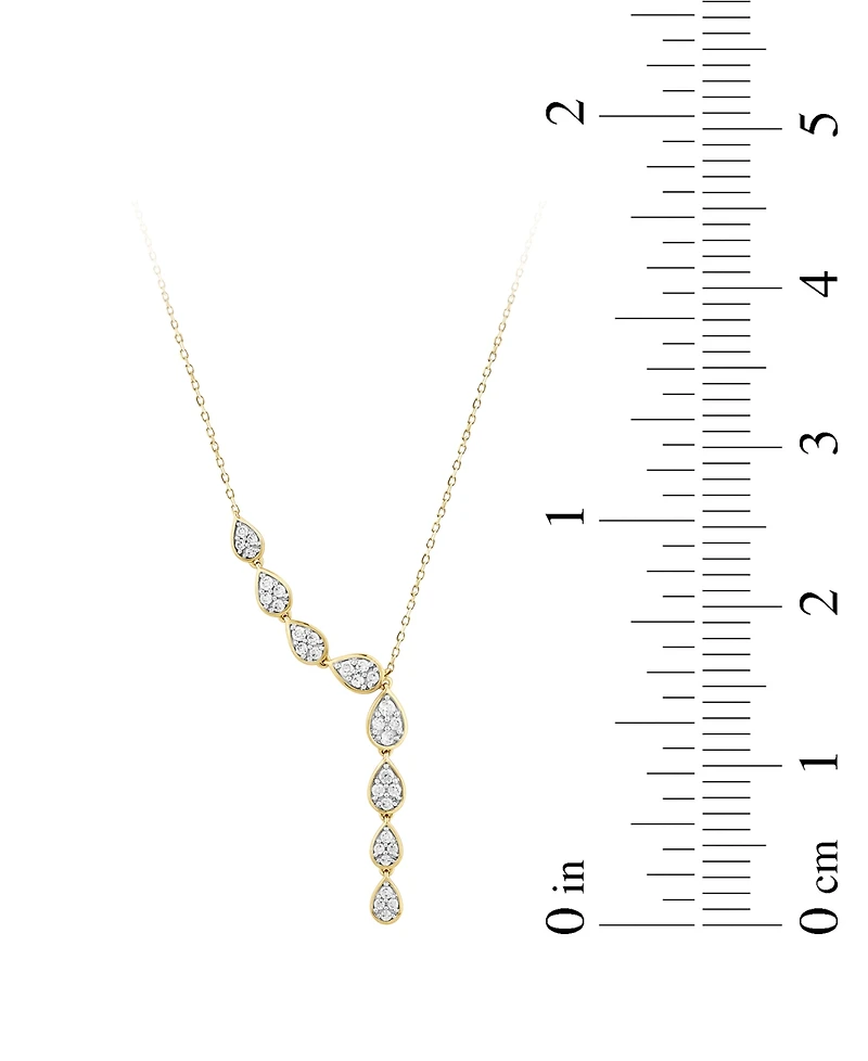 Macy's Diamond Necklace (1/2 ct. t.w.) in 14k Yellow Gold White Rhodium