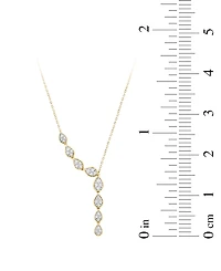 Macy's Diamond Necklace (1/2 ct. t.w.) in 14k Yellow Gold White Rhodium