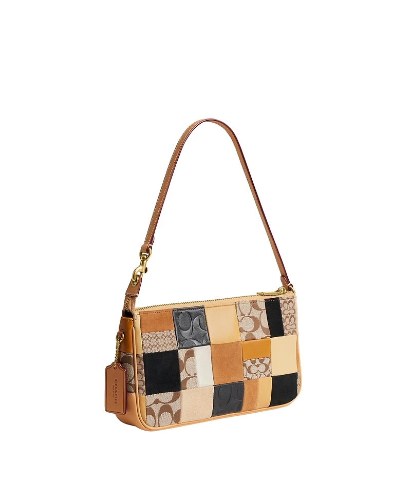 Coach Plaza Small Patchwork Signature Jacquard Shoulder Bag 25