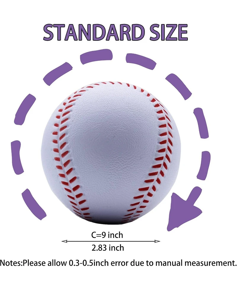 Magicorange Pack of 12 Soft Foam Practice Baseballs Standard Size Pu Foam Training Balls for Batting Fielding and Pitching with Carrying Bag