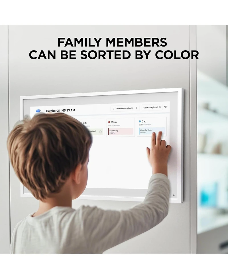 Mezed 15.6 Inch Smart Digital Calendar and Photo Frame Hd Touch Screen Family Organizer with Meal Planner Duty Chart To Do List and Weather