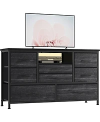 gaomon 47" 8-Drawer Tv Stand, Led Media Console with Power Outlet for Bedroom & Living Room
