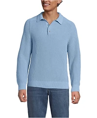 Lands' End Men's Long Sleeve Drifter Polo Sweater