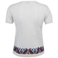 Pre-Owned Moschino Women's Cheap And Chic Beaded Mohair Shirt Sleeve Sweater