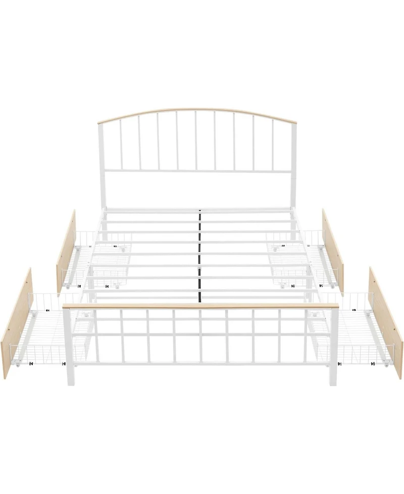 gaomon Bed Frame with 4 Drawers, Platform Bed Frame with Headboard
