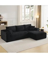 Gaomon 108'' Boneless Sectional Cloud Couches for Living Room L-Shape Corduroy Cloud Sectional Couch with Chaise Modern Modular Sectional Sofa