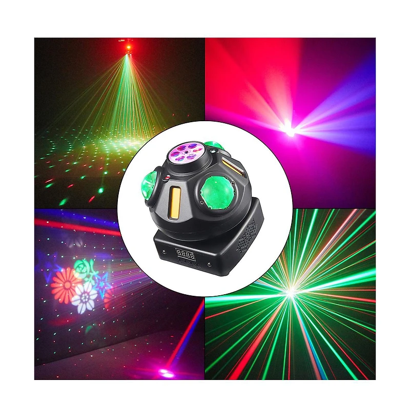 Artudatech 3-Head Magic Ball Beam Light - 360° Rotation with Dmx & Auto Mode