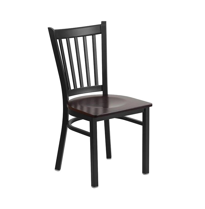 Emma+Oliver 2 Pack Vertical Back Metal Restaurant Chair