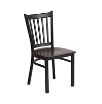 Emma+Oliver 2 Pack Vertical Back Metal Restaurant Chair