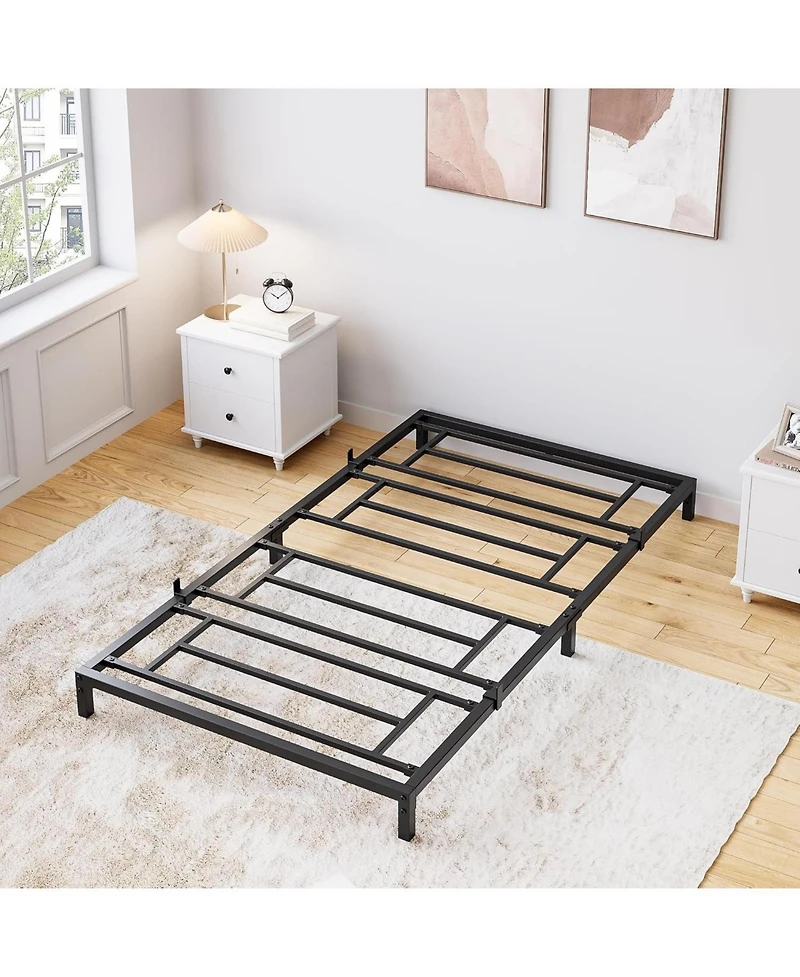 Gaomon Twin Size Metal Bed Frame – Heavy Duty Platform Bed with Storage Space,Steel Support,No Box Spring Needed, Easy Assembly, Noise-Free