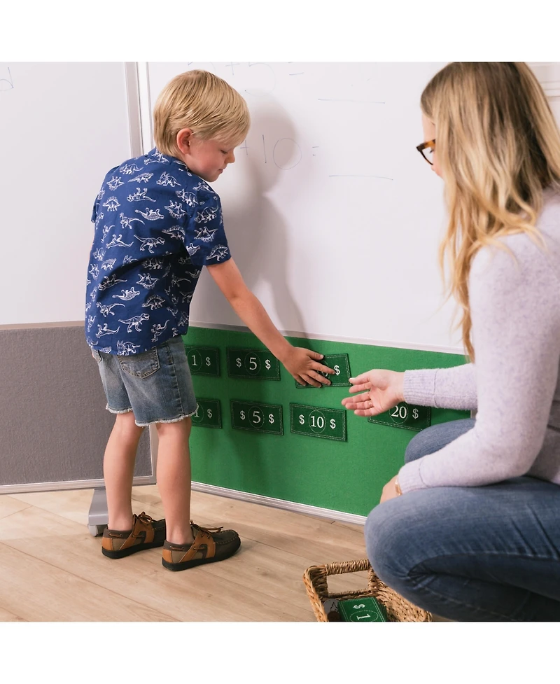 ECR4Kids Mobile Dry-Erase and Flannel Split Room Divider, 3-Panel