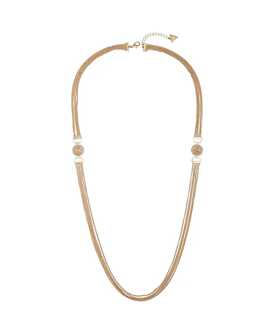 Guess Gold-Tone Played Layered Chain Necklace