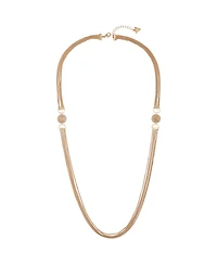 Guess Gold-Tone Played Layered Chain Necklace