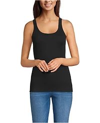 Lands' End Women's Micro Rib Go-To Layering Tank Tees