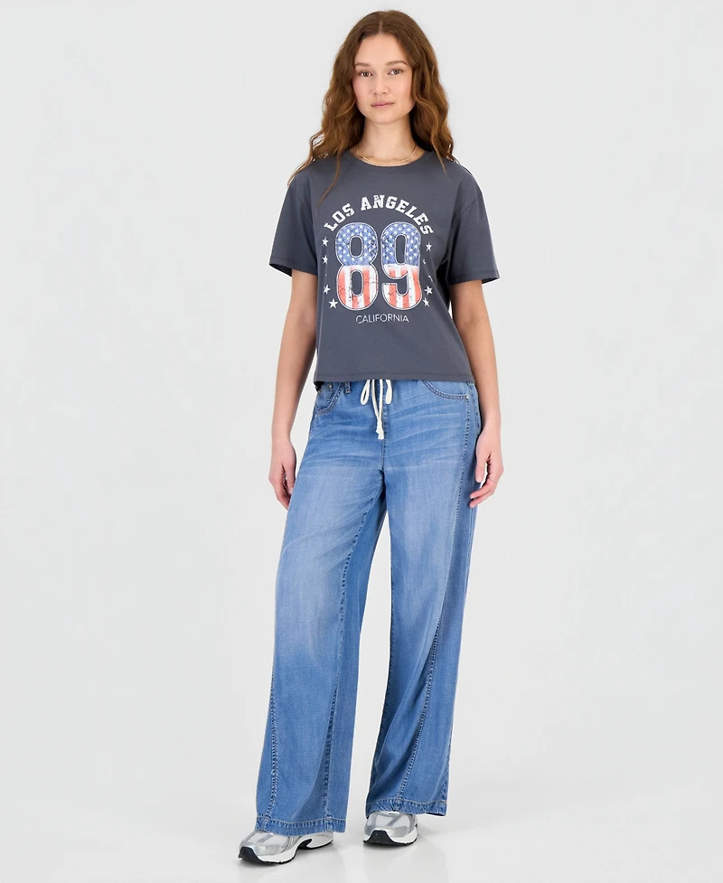 Rebellious One Juniors' Los Angeles 89 Graphic Print T-Shirt