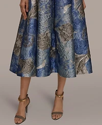 Donna Karan New York Women's Strapless Floral Midi Cocktail Dress